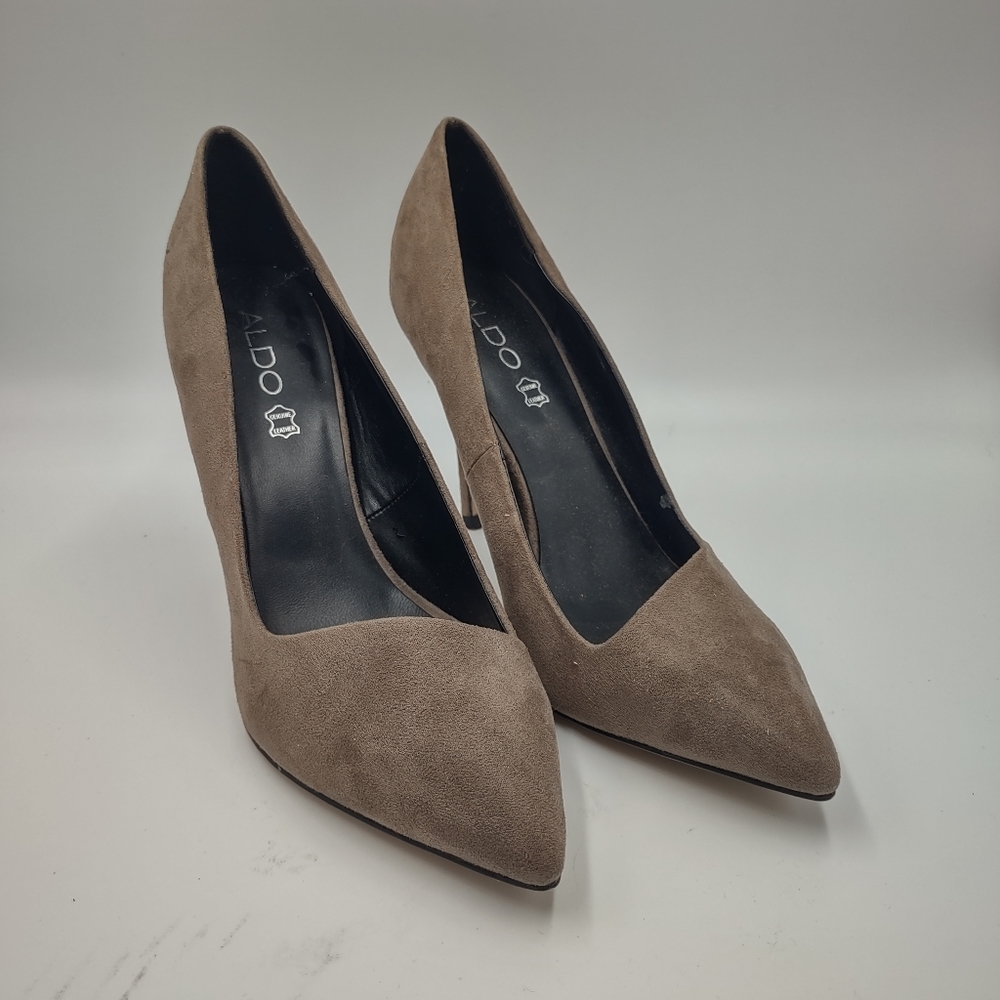 Aldo Taupe Suede Heels